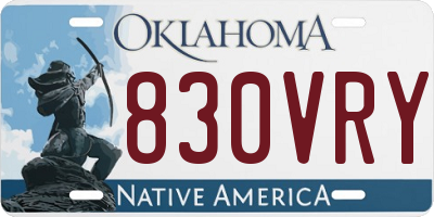 OK license plate 830VRY