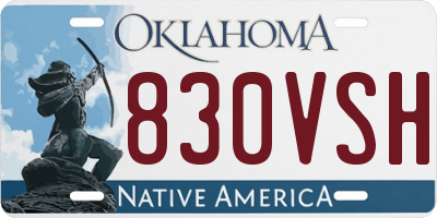 OK license plate 830VSH