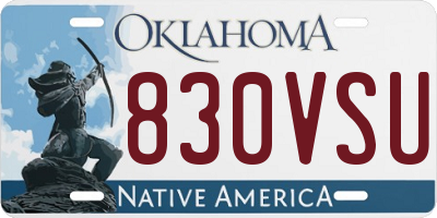 OK license plate 830VSU