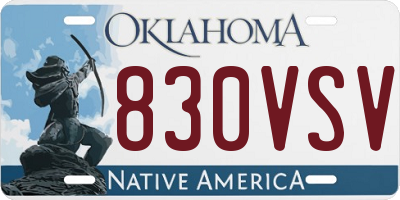OK license plate 830VSV