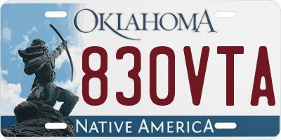 OK license plate 830VTA