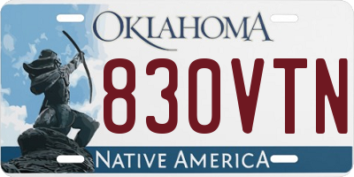 OK license plate 830VTN