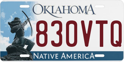 OK license plate 830VTQ
