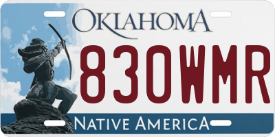 OK license plate 830WMR