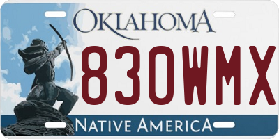 OK license plate 830WMX