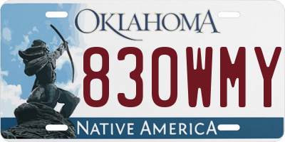 OK license plate 830WMY