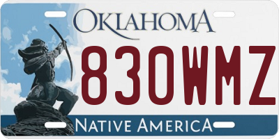 OK license plate 830WMZ
