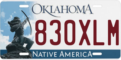 OK license plate 830XLM