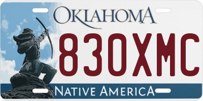 OK license plate 830XMC