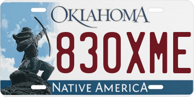 OK license plate 830XME