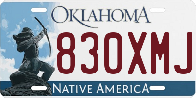 OK license plate 830XMJ