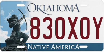 OK license plate 830XOY