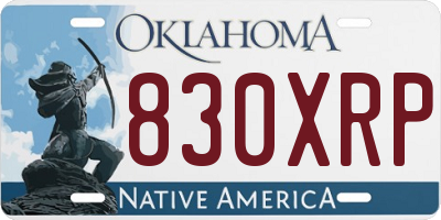 OK license plate 830XRP
