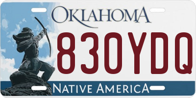 OK license plate 830YDQ