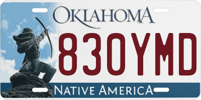 OK license plate 830YMD