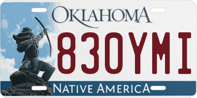 OK license plate 830YMI