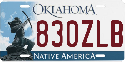 OK license plate 830ZLB