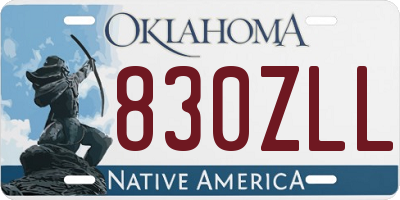 OK license plate 830ZLL