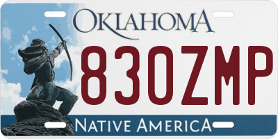 OK license plate 830ZMP