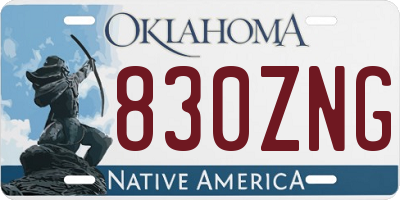 OK license plate 830ZNG