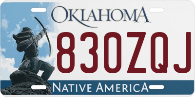 OK license plate 830ZQJ