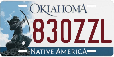 OK license plate 830ZZL