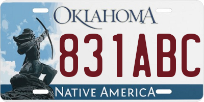OK license plate 831ABC