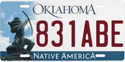 OK license plate 831ABE