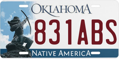 OK license plate 831ABS