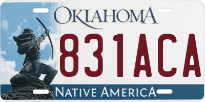 OK license plate 831ACA