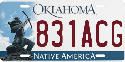 OK license plate 831ACG