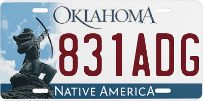 OK license plate 831ADG