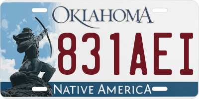 OK license plate 831AEI