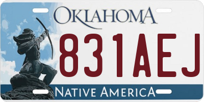 OK license plate 831AEJ