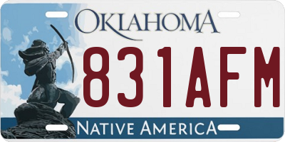 OK license plate 831AFM