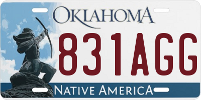 OK license plate 831AGG