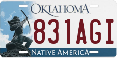 OK license plate 831AGI
