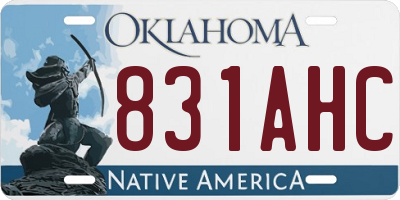 OK license plate 831AHC