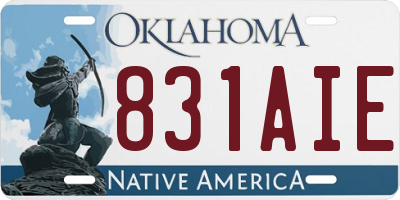OK license plate 831AIE