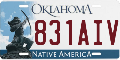 OK license plate 831AIV