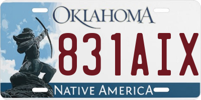 OK license plate 831AIX