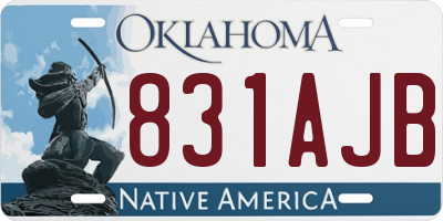 OK license plate 831AJB