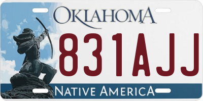 OK license plate 831AJJ