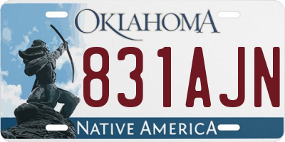 OK license plate 831AJN