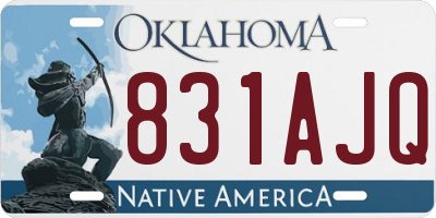 OK license plate 831AJQ