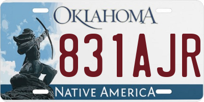 OK license plate 831AJR
