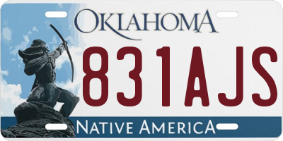 OK license plate 831AJS