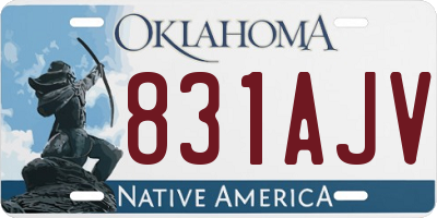 OK license plate 831AJV