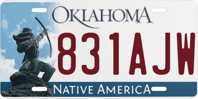 OK license plate 831AJW