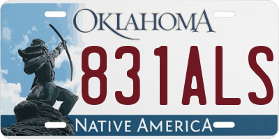 OK license plate 831ALS